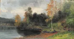 Fra Godøysund by Nils Andreas Johannesen, Olje på lerret, sold Dec 2006