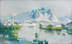 P Petri, Fra Lofoten, Olje på lerret