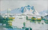 P Petri, Fra Lofoten, Olje på lerret