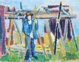 Harald Risberg, Garntørk, 1959, Olje på lerret