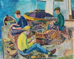 Garnbøtere by Harald Risberg, 1959, Olje på lerret, sold Dec 2006
