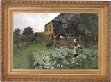 Frits Thaulow, Gammelt herresete på Grünerløkken, 1882, Olje på lerret