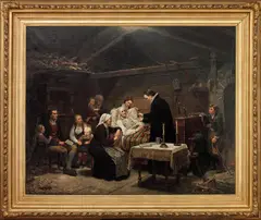 Adolph Tidemand, Sognebud, 1863, Olje på lerret
