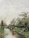 Ludvig Munthe, Elvebredd med kyr