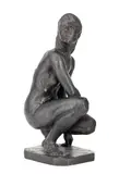 Arne Durban, Kvinneakt sittende på huk, Bronse