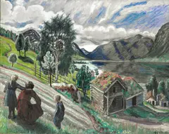 Nikolai Astrup, Groveir, Olje på lerret