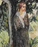 Henrik Sørensen, Under treet, 1915, Olje på lerret