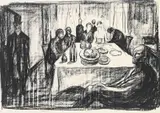 Edvard Munch, Bohemens bryllup, Litografi trykket i svart på middels tynt