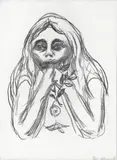 Edvard Munch, Omegas øyne, Litografi trykket i svart på middels tynt