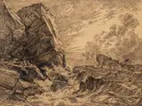 Johan Christian Dahl, Skipbrudd ved klippekyst, 1819, Radering
