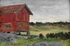 Oscar Castberg, Stabbur, Olje på lerret