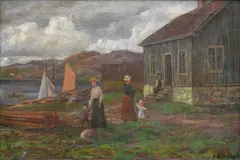 Otto Hennig, Sommerdag ved kysten, 1909, Olje på lerret