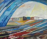 Jernbanespor by Reidar Aulie, Olje på plate, sold Jun 2006