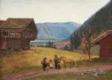 Olaf Isaachsen, Ved Sandnesfjorden i Setesdalen, 1883, Olje på lerret