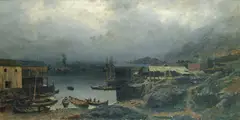 Nils Hansteen, Fiskevær, 1879, Olje på lerret