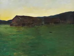 Theodor Kittelsen, Kveld på Soletunet i Eggedal, 1897, Olje på lerret