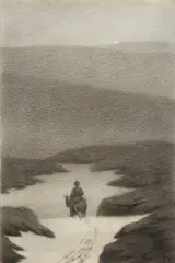 Theodor Kittelsen, Ja, nu synes jeg jeg skimter noget, Kullstift, lysmål
