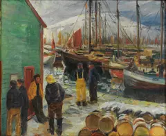 Jacob Sømme, Havneparti, 1911, Olje på lerret