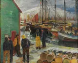 Jacob Sømme, Havneparti, 1911, Olje på lerret