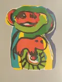 Komposisjon med figurer by Karel Appel, 1975, Serigrafi, lysmål, sold Dec 2005