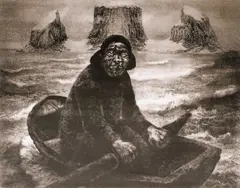 Kaare Espolin Johnson, Peder på Røsthavet, 1955, Litografi