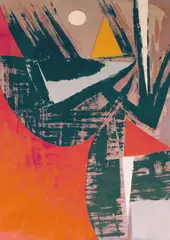 Gudrun Kongelf, Komposisjon, 1957, Serigrafi, lysmål