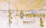 Alexander Schultz, Vinterlandskap med hus