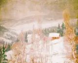 Karl Edvard Diriks, Vinterlandskap med hus