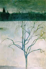 Ferdinand Finne, Grå morgen over Dosseringen, København, Olje på lerret