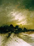 Ludvig Munthe, Vinterlandskap med mølle