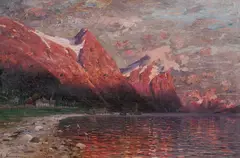 Adelsteen Normann, Midnattsol, Olje på lerret