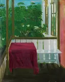 Rudolph Thygesen, På altanen, Olje på lerret