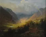 Joachim Frich, Til kirke, 1846, Olje på lerret