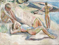 Henrik Sørensen, Badende gutter, 1913, Olje på lerret