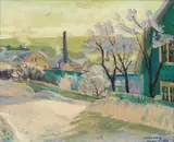 Alf Lundeby, Marsdag, Nordseterveien Lillehammer, 1936, Olje på lerret
