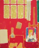 Rødt atelier by Johannes Rian, Olje på lerret, sold Nov 2005