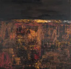 Olav Strømme, Nattlig bybilde, Olje på lerret