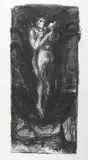 Edvard Munch, Kjærlighetsblomsten, Litografi trykket i svart på middels tynt gulhvitt