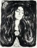 Edvard Munch, Brosjen. Eva Mudocci, Litografi trykket i sort på middels tynt Japan