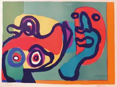 Karel Appel, Komposisjon, 1974, Serigrafi