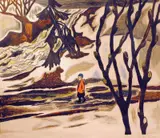 Reidar Aulie, Pike i skog, Litografi, lysmål