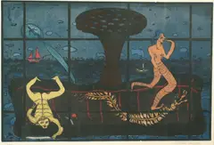 Ulf Valde Jensen, Komposisjon med to figurer, 1975, Fargeradering, lysmål
