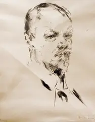 Henrik Lund, Mannsportrett, Jens Thiis, Litografi, lysmål