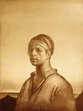 Odd Nerdrum, Selvportrett med pannebånd, Litografi, lysmål