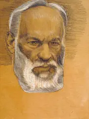 Dagfin Werenskiold, Portrett av faren Erik Werenskiold, Blandingsteknikk, lysmål