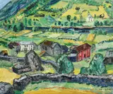 Reidar Fritzvold, Kirken, 1956, Olje på plate
