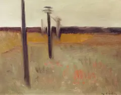 Alf Løvberg, Telefonstolper, Olje på lerret
