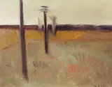 Alf Løvberg, Telefonstolper, Olje på lerret