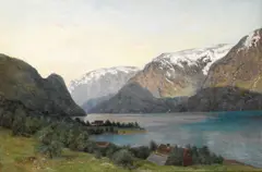 Eimrich Rein, Utsikt fra Lofthus i Hardanger mot Folgefonnen, Olje på lerret