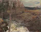 Gudmund Stenersen, Elvelandskap, Olje på lerret